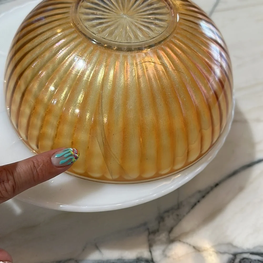 Imperial Original Carnival Glass Smooth Rays Marigold Rubigold